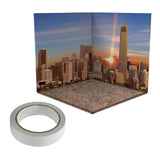 Maxbell 1:12 Miniature Scene Background Board Display for Action Figures Diecast Car City Sunset
