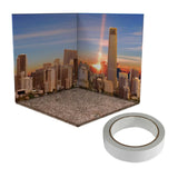 Maxbell 1:12 Miniature Scene Background Board Display for Action Figures Diecast Car City Sunset