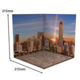 Maxbell 1:12 Miniature Scene Background Board Display for Action Figures Diecast Car City Sunset