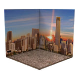 Maxbell 1:12 Miniature Scene Background Board Display for Action Figures Diecast Car City Sunset