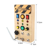Maxbell Wooden Busy Board with LED Light Sensory Board for Boys Girls Gifts Children