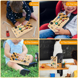 Maxbell Wooden Busy Board with LED Light Sensory Board for Boys Girls Gifts Children