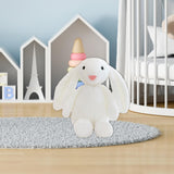 Maxbell Plush Bunny Long Eared Rabbit Plush Toys for Valentine's Day Easter Children White