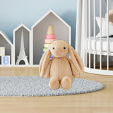 Maxbell Plush Bunny Long Eared Rabbit Plush Toys for Valentine's Day Easter Children Brown