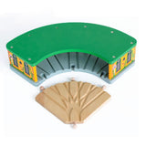 Maxbell Wooden Train House Wood Train Shed for Ages 3+ Years Preschool Birthday Gift