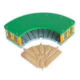 Maxbell Wooden Train House Wood Train Shed for Ages 3+ Years Preschool Birthday Gift