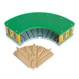 Maxbell Wooden Train House Wood Train Shed for Ages 3+ Years Preschool Birthday Gift