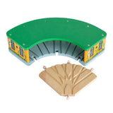 Maxbell Wooden Train House Wood Train Shed for Ages 3+ Years Preschool Birthday Gift
