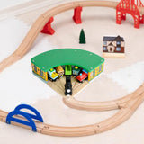 Maxbell Wooden Train House Wood Train Shed for Ages 3+ Years Preschool Birthday Gift