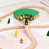 Maxbell Wooden Train House Wood Train Shed for Ages 3+ Years Preschool Birthday Gift