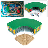Maxbell Wooden Train House Wood Train Shed for Ages 3+ Years Preschool Birthday Gift