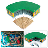 Maxbell Wooden Train House Wood Train Shed for Ages 3+ Years Preschool Birthday Gift