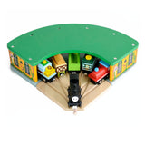 Maxbell Wooden Train House Wood Train Shed for Ages 3+ Years Preschool Birthday Gift