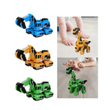 Maxbell Toddlers Robot Construction Vehicle Transforming Robot Toy Game Birthday Gift blue