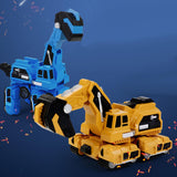 Maxbell Toddlers Robot Construction Vehicle Transforming Robot Toy Game Birthday Gift blue