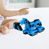 Maxbell Toddlers Robot Construction Vehicle Transforming Robot Toy Game Birthday Gift blue