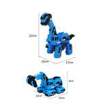 Maxbell Toddlers Robot Construction Vehicle Transforming Robot Toy Game Birthday Gift blue