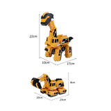 Maxbell Toddlers Robot Construction Vehicle Transforming Robot Toy Game Birthday Gift yellow