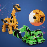Maxbell Toddlers Robot Construction Vehicle Transforming Robot Toy Game Birthday Gift yellow