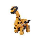 Maxbell Toddlers Robot Construction Vehicle Transforming Robot Toy Game Birthday Gift yellow