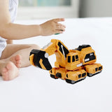 Maxbell Toddlers Robot Construction Vehicle Transforming Robot Toy Game Birthday Gift yellow