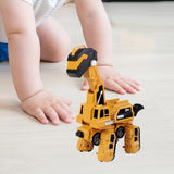 Maxbell Toddlers Robot Construction Vehicle Transforming Robot Toy Game Birthday Gift yellow