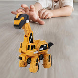 Maxbell Toddlers Robot Construction Vehicle Transforming Robot Toy Game Birthday Gift yellow