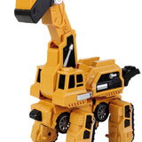 Maxbell Toddlers Robot Construction Vehicle Transforming Robot Toy Game Birthday Gift yellow