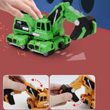 Maxbell Toddlers Robot Construction Vehicle Transforming Robot Toy Game Birthday Gift green
