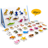 Maxbell 40 Pieces Refrigerator Animal Magnet Learning Educational Toy Animal Magnets