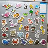 Maxbell 40 Pieces Refrigerator Animal Magnet Learning Educational Toy Animal Magnets