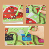 Maxbell Magnetic Color and Number Maze 2 in 1 for Boys Girls Preschool 3-5 Years Old drawing board 2in1