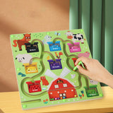 Maxbell Magnetic Color and Number Maze 2 in 1 for Boys Girls Preschool 3-5 Years Old drawing board 2in1