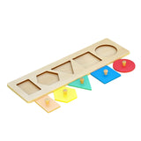 Wood Knob Puzzle Peg Board Wood Shape Puzzles for Early Education Activities