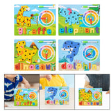 Maxbell Montessori Toy Preschool Alphabet Animal Puzzle for Boys Girls Children Gift giraffe
