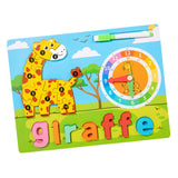 Maxbell Montessori Toy Preschool Alphabet Animal Puzzle for Boys Girls Children Gift giraffe