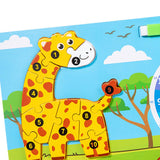 Maxbell Montessori Toy Preschool Alphabet Animal Puzzle for Boys Girls Children Gift giraffe