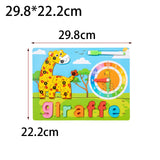 Maxbell Montessori Toy Preschool Alphabet Animal Puzzle for Boys Girls Children Gift giraffe
