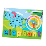 Maxbell Montessori Toy Preschool Alphabet Animal Puzzle for Boys Girls Children Gift elephant