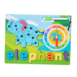Maxbell Montessori Toy Preschool Alphabet Animal Puzzle for Boys Girls Children Gift elephant