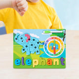 Maxbell Montessori Toy Preschool Alphabet Animal Puzzle for Boys Girls Children Gift elephant