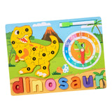 Maxbell Montessori Toy Preschool Alphabet Animal Puzzle for Boys Girls Children Gift dinosaur