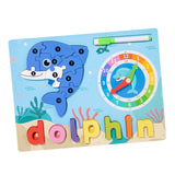 Maxbell Montessori Toy Preschool Alphabet Animal Puzzle for Boys Girls Children Gift dolphin