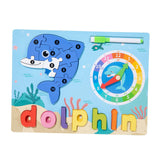 Maxbell Montessori Toy Preschool Alphabet Animal Puzzle for Boys Girls Children Gift dolphin