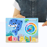 Maxbell Montessori Toy Preschool Alphabet Animal Puzzle for Boys Girls Children Gift dolphin