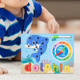 Maxbell Montessori Toy Preschool Alphabet Animal Puzzle for Boys Girls Children Gift dolphin