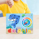 Maxbell Montessori Toy Preschool Alphabet Animal Puzzle for Boys Girls Children Gift dolphin