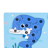 Maxbell Montessori Toy Preschool Alphabet Animal Puzzle for Boys Girls Children Gift dolphin