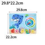 Maxbell Montessori Toy Preschool Alphabet Animal Puzzle for Boys Girls Children Gift dolphin