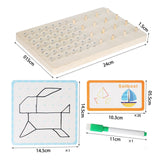 Maxbell Montessori Wooden Geoboard with Pattern Cards and Rubber Bands for Baby Kids